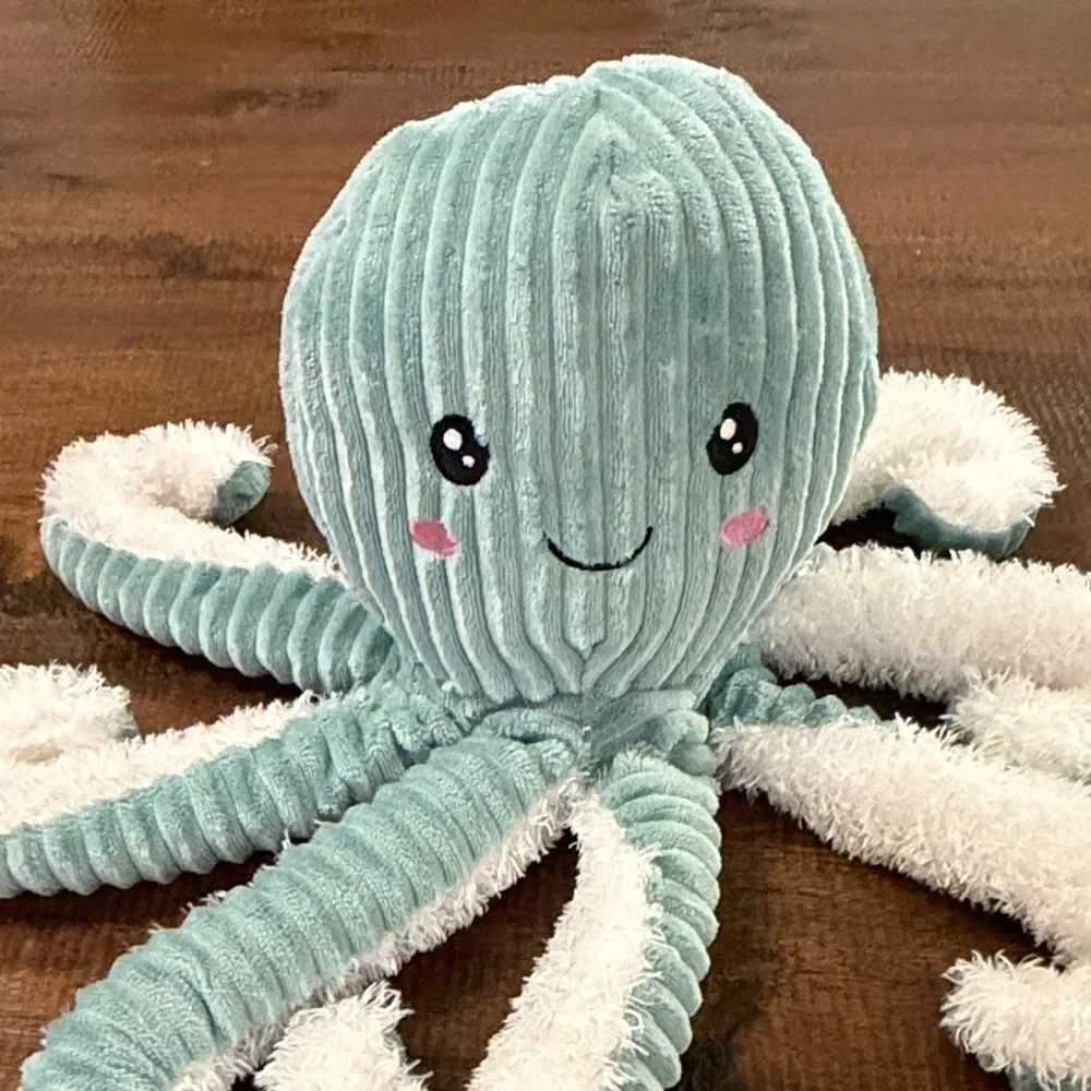 Spark Create Corduroy Plush Octopus Toy in Mint Green